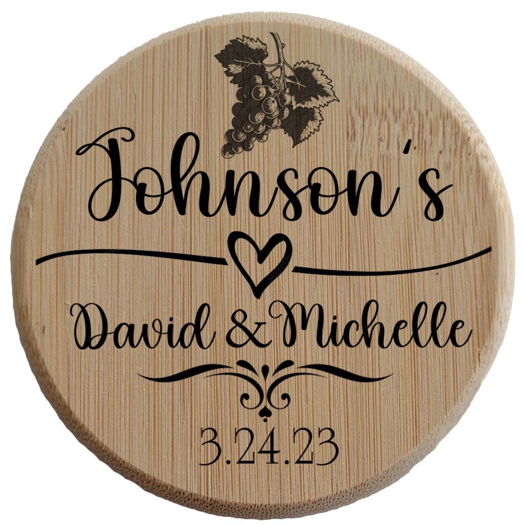 Personalized Wedding Favor - Grapes Name Date