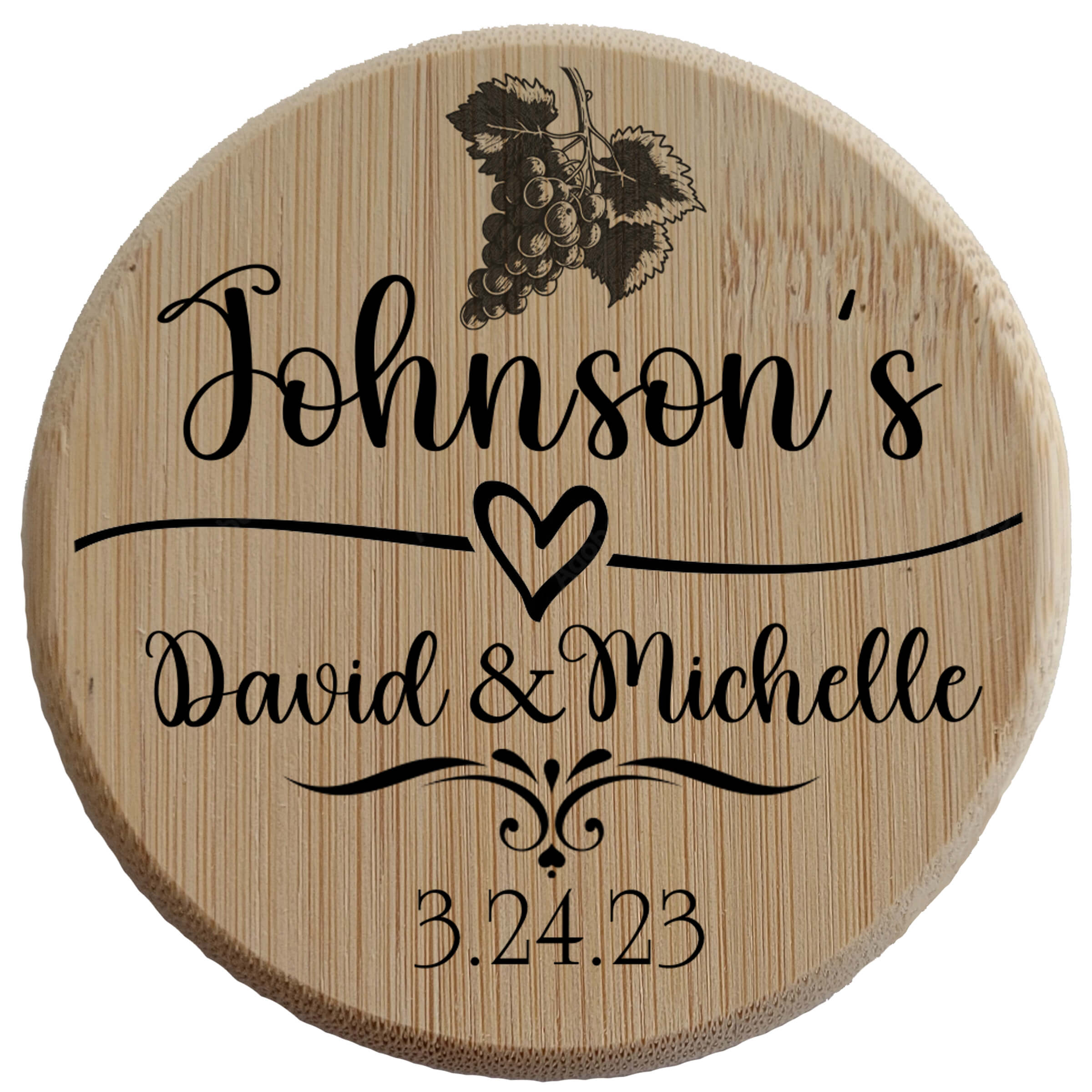 Personalized Wedding Favor - Grapes Name Date