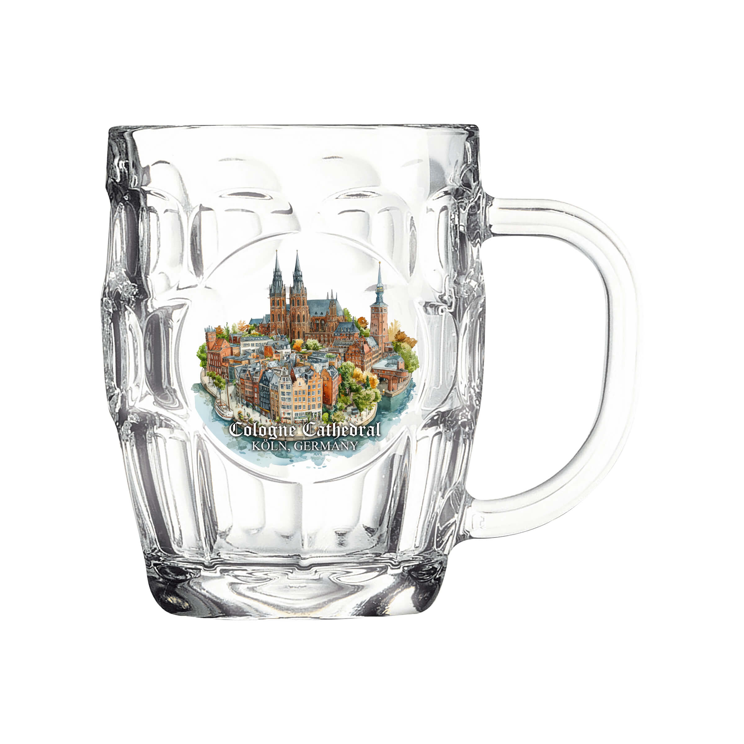 Dimple Beer Mug - Cologne Cathedral Germany