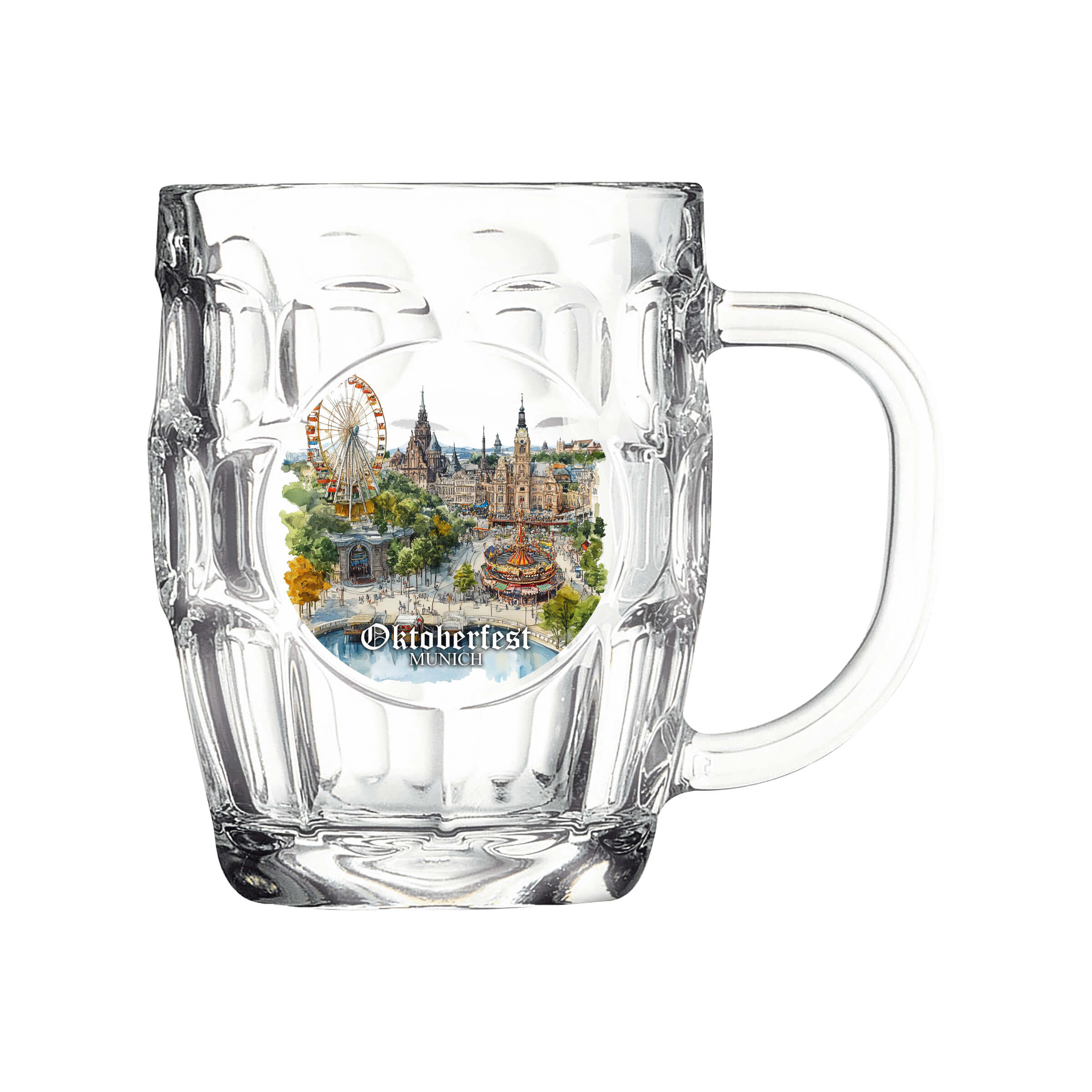 Dimple Beer Mug - Oktoberfest Ferris Wheel Munich