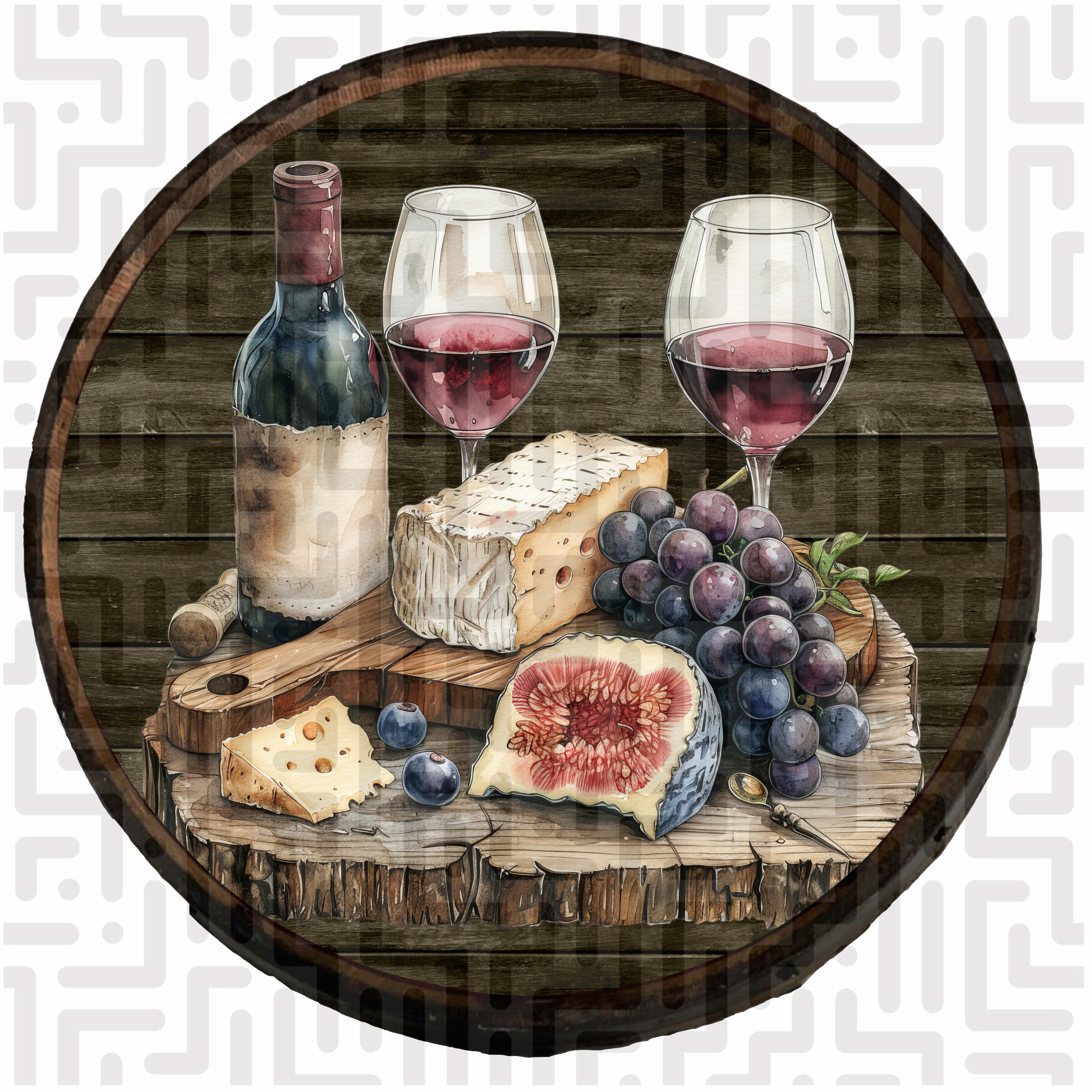 Wine & Cheese with Grapes