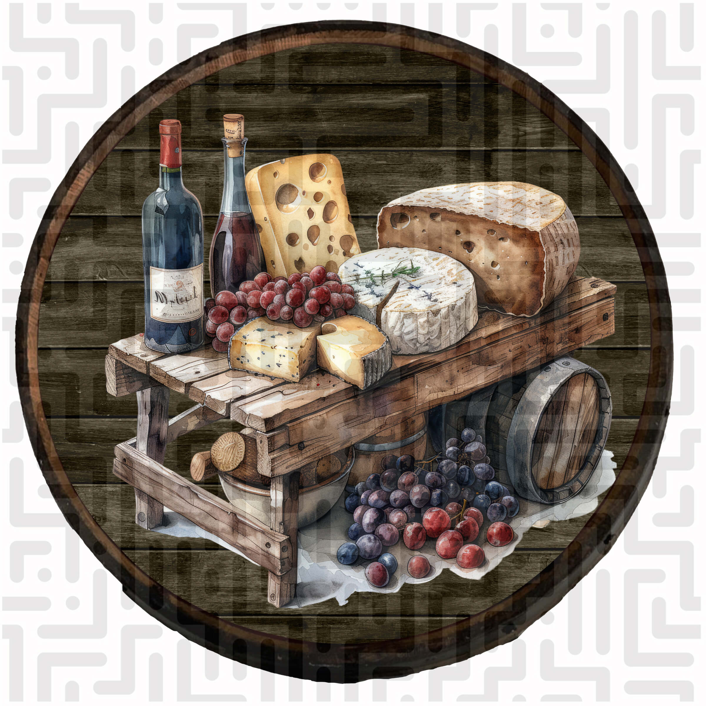 Wine, Cheese & Grape Cart