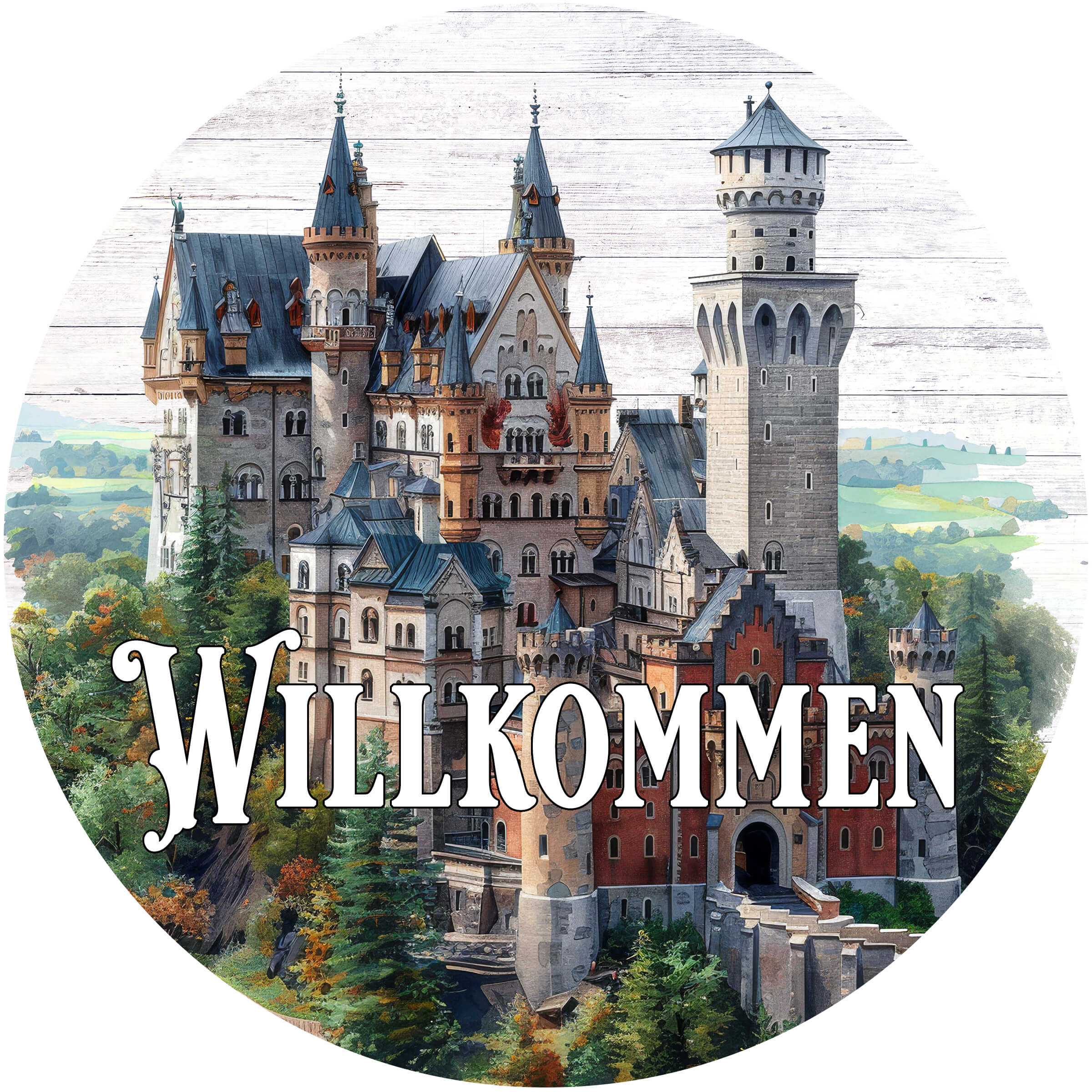 Neuschwanstein “Willkommen” Door Hanger
