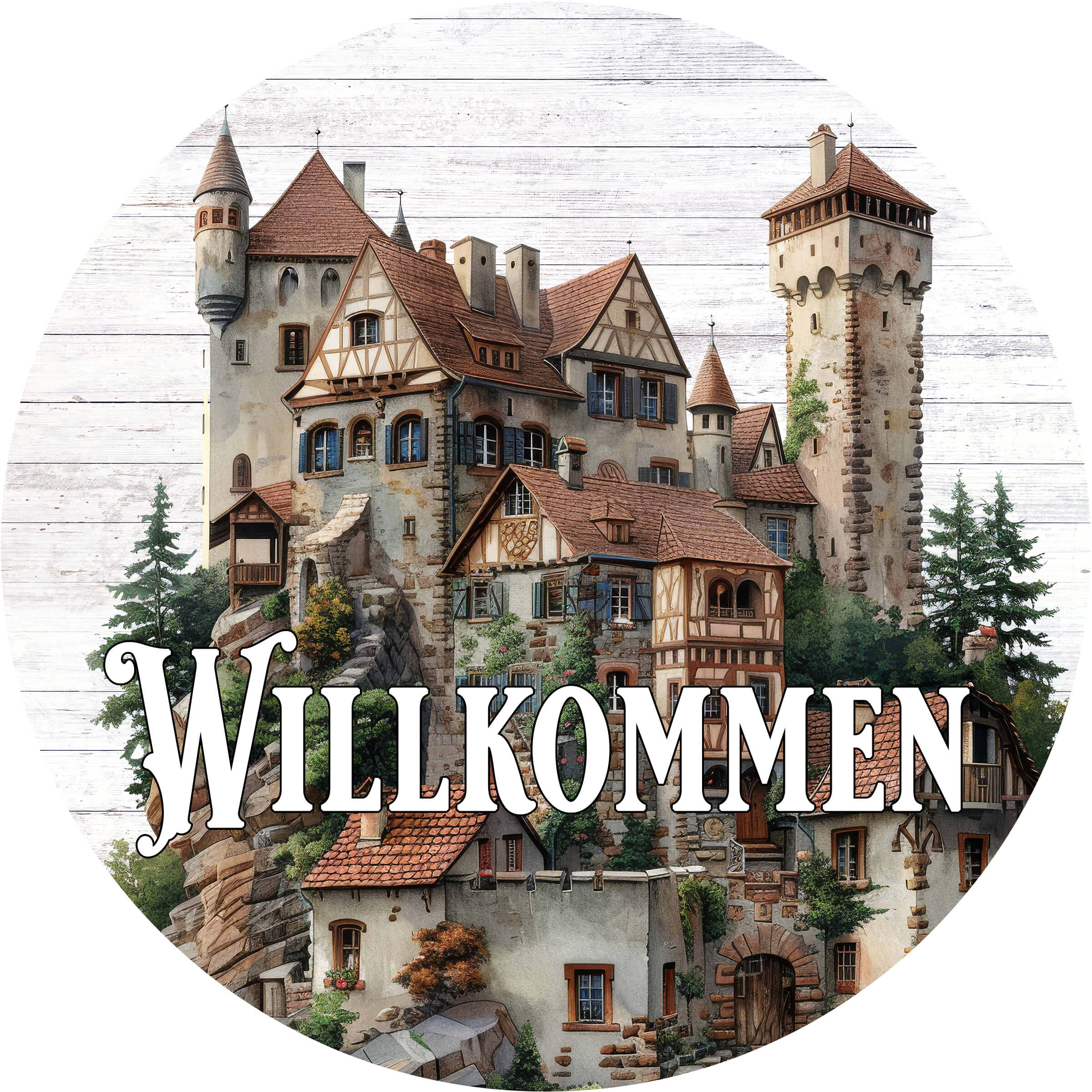 Saxony-Anhalt Castle “Willkommen” Door Hanger