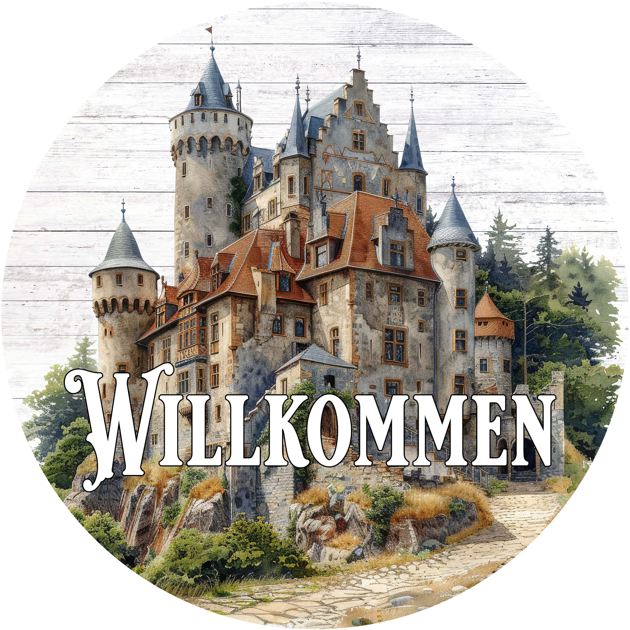 Hohenzollern Castle “Willkommen” Door Hanger