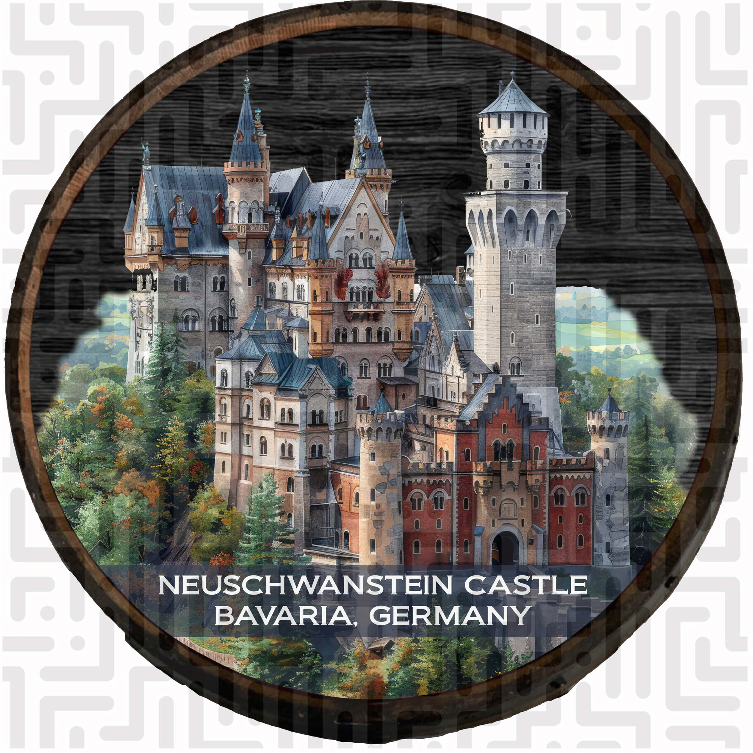 Neuschwanstein Castle - Bavaria, Germany Wooden Barrel