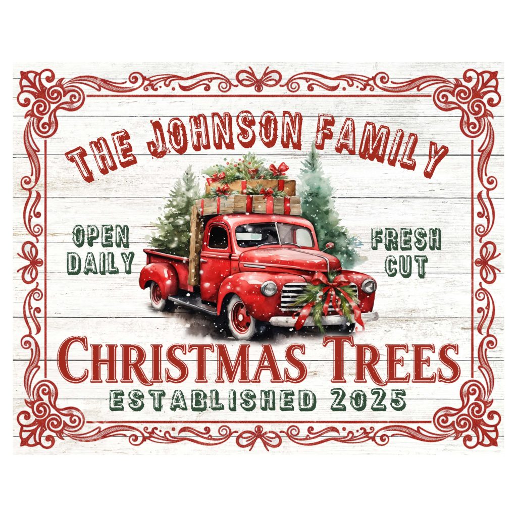 Personalized Christmas Tree Wall Art