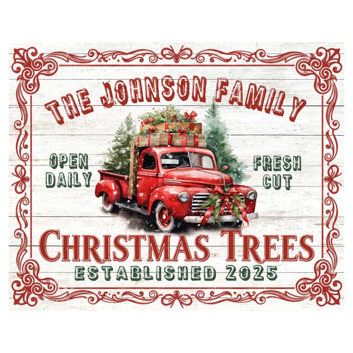 Personalized Christmas Tree Wall Art