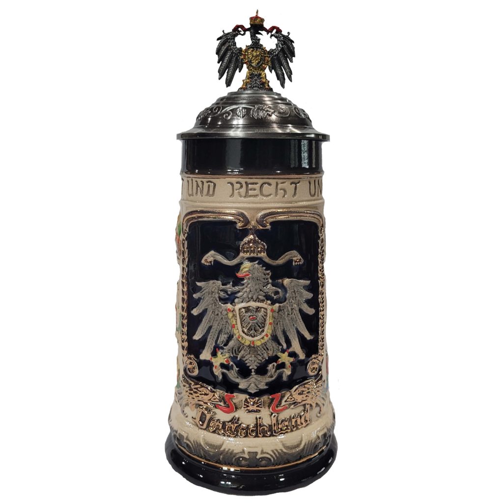 Deutschland Eagle Beer Stein with Lid