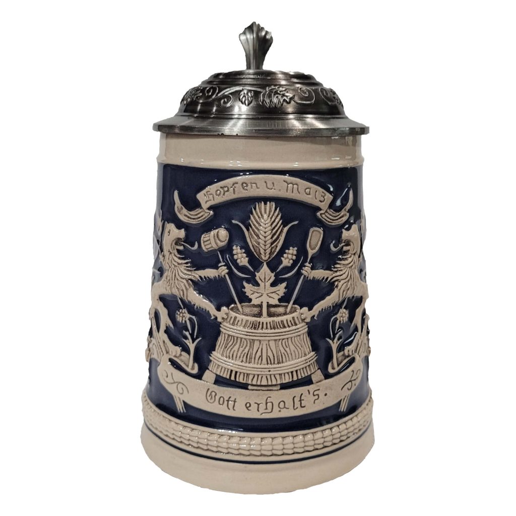 Hopfen u. Malz Lidded Collectors Stein