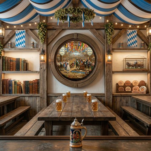 O'zapft Is! Opening Day Wooden Barrel Wall Hanging – Handcrafted Munich Festival Scene – Tapping the First Barrel