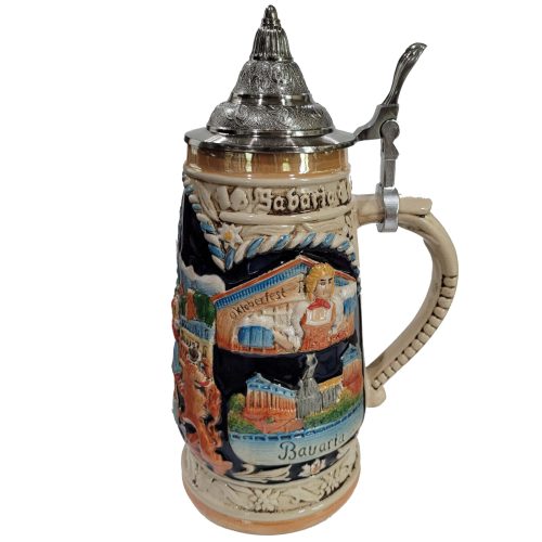 Architectural relief of Nymphenburg Palace on a German heritage beer stein