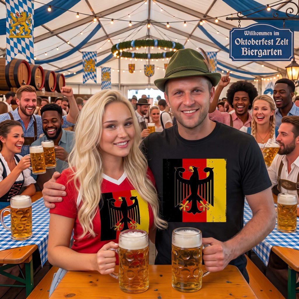 Deutschland Flag with Black Eagle Crest T-Shirt