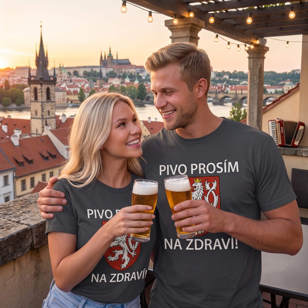 Pivo Prosím Na zdraví Czech Republic Crest T-Shirt | Bierdeckel