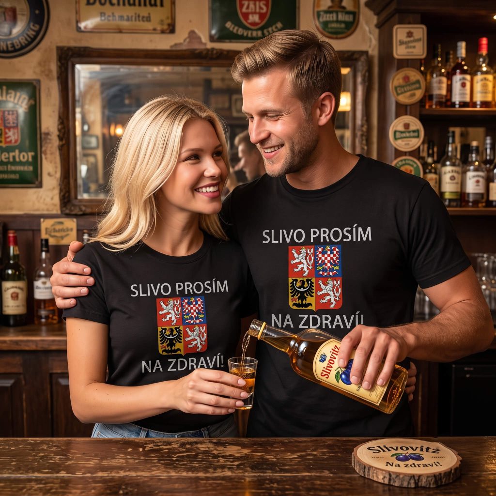 Slivo Prosím - Na zdraví - Czech Republic National Emblem T-Shirt